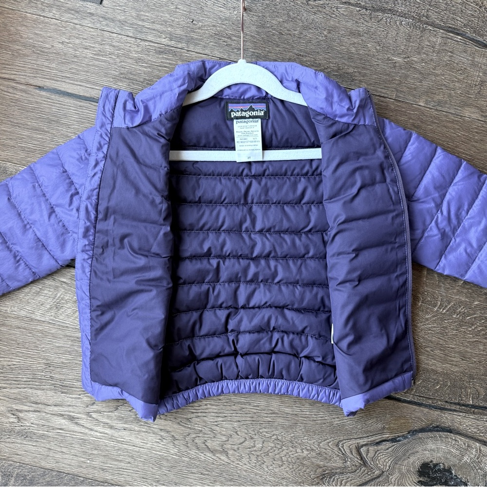 Patagonia Baby Down Puffer Jacket Zip Up Purple Size 3T - Picture 8 of 10